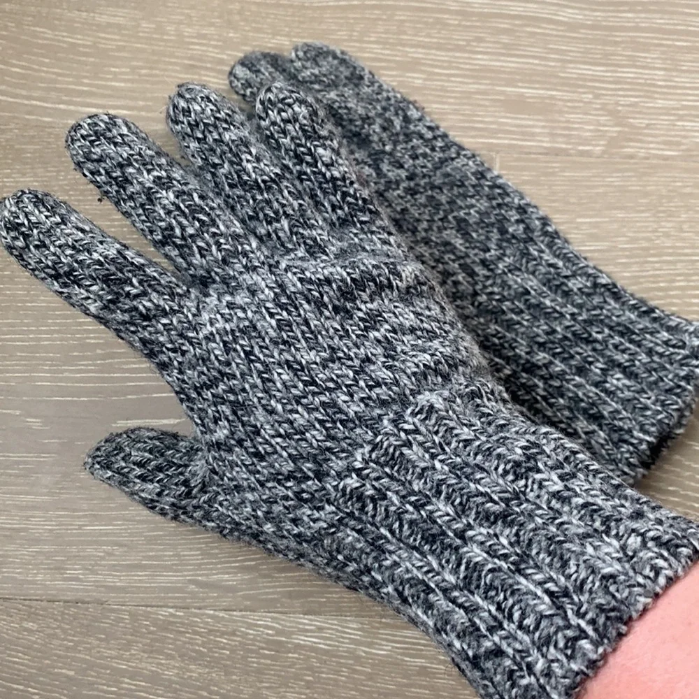 Black, Gray & White Wool Gloves